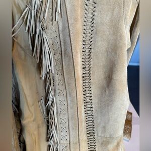 Vintage 90s Moda International Suede Fringe Coat | Boho | Western | Festival